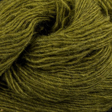 Load image into Gallery viewer, Dizzy Sheep - Isager Spinni (Wool 1) _ 15s, Dark Chartreuse on Gray, Lot: 440328