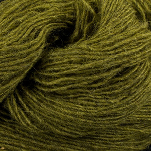 Dizzy Sheep - Isager Spinni (Wool 1) _ 15s, Dark Chartreuse on Gray, Lot: 440328